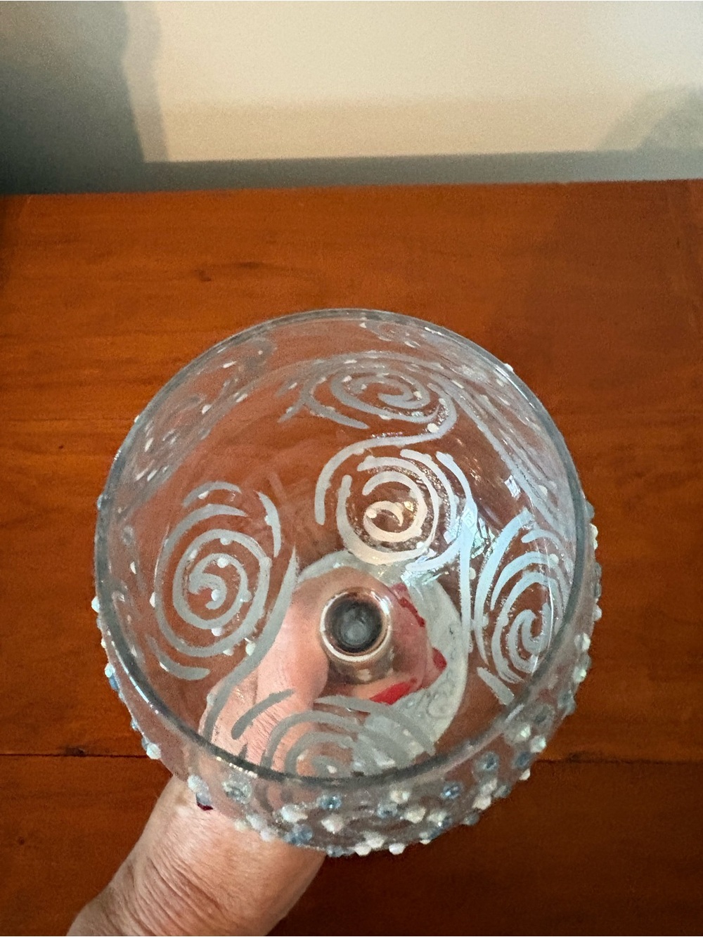 Lolita One in a Million Hand Painted Wine Glass Blue Rhinestone Glitter Goblet - Picture 3 of 7